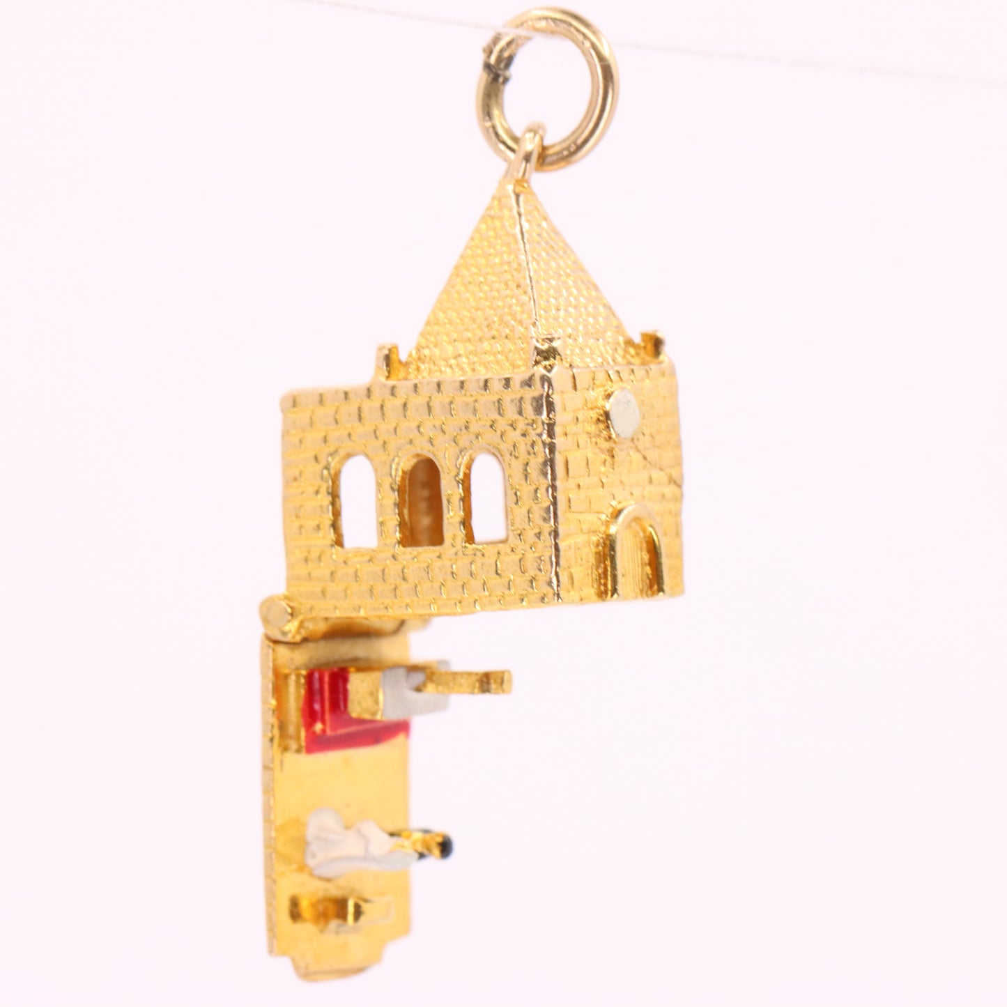 Vintage 9ct Hallmarked Gold Opening Church Pendant Wedding Vows Charm Gift