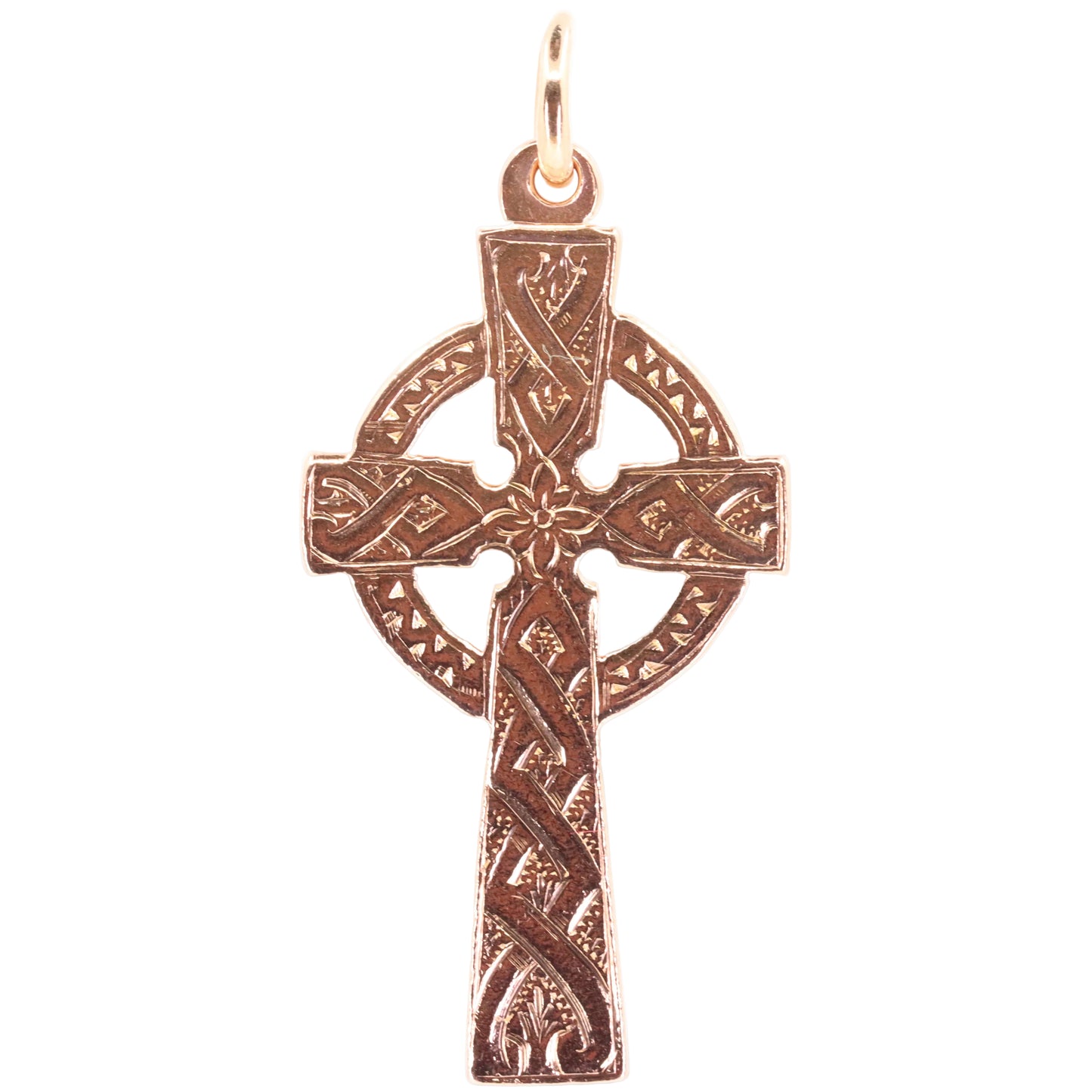 Vintage 9ct Hallmarked Gold Celtic Iona Cross Pendant Scottish Jewellery Gift