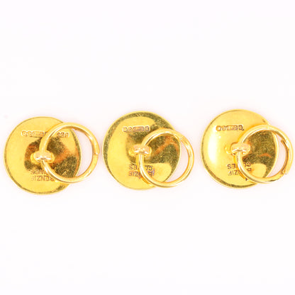 Vintage 9ct Halmarked Gold Benzie Royal Yacht Club Cufflinks Dress Studs Boxed