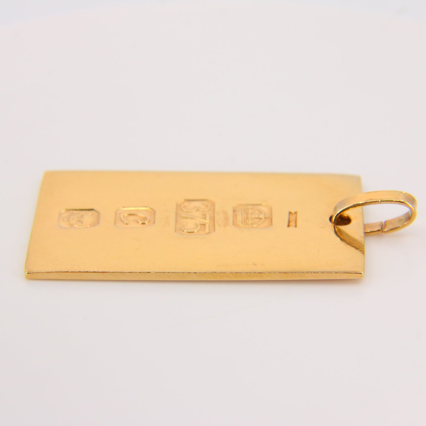 Vintage 9ct Ingot Pendant Gold Hallmarked London 1977 Solid Gold