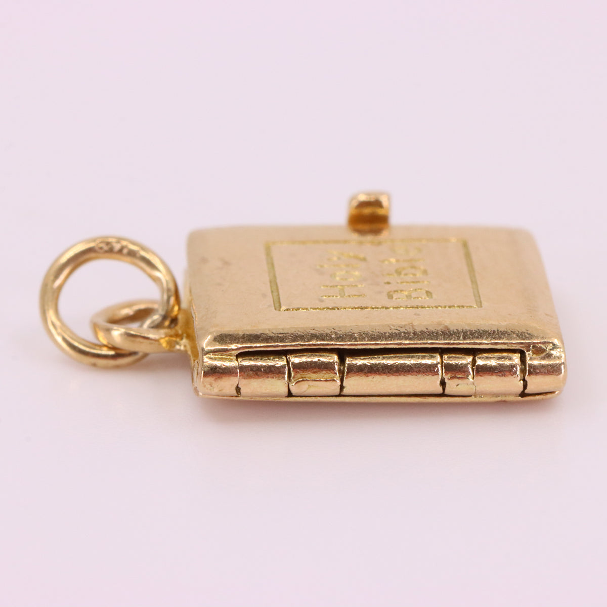 Vintage 9ct Hallmarked Gold Holy Bible Opening Book Charm Pendant Scripture Gift