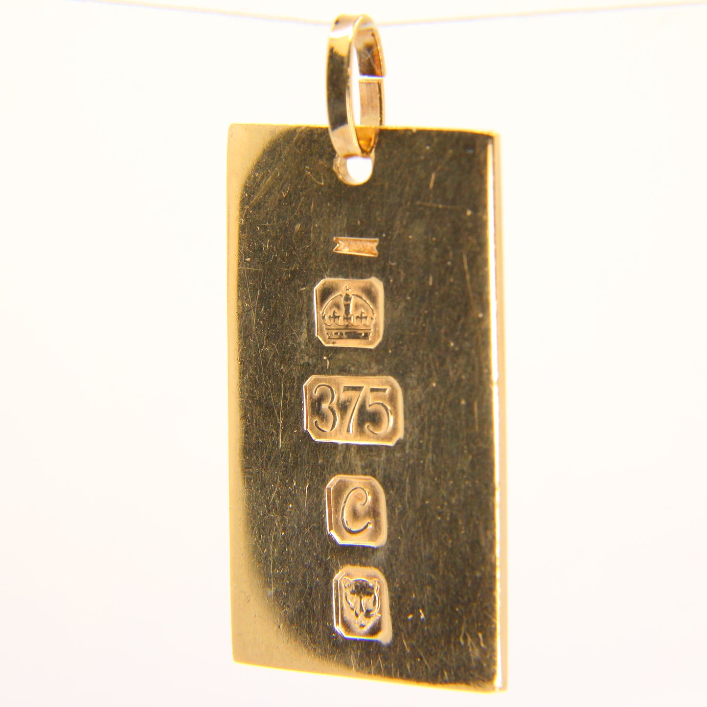 Vintage 9ct Ingot Pendant Gold Hallmarked London 1977 Solid Gold