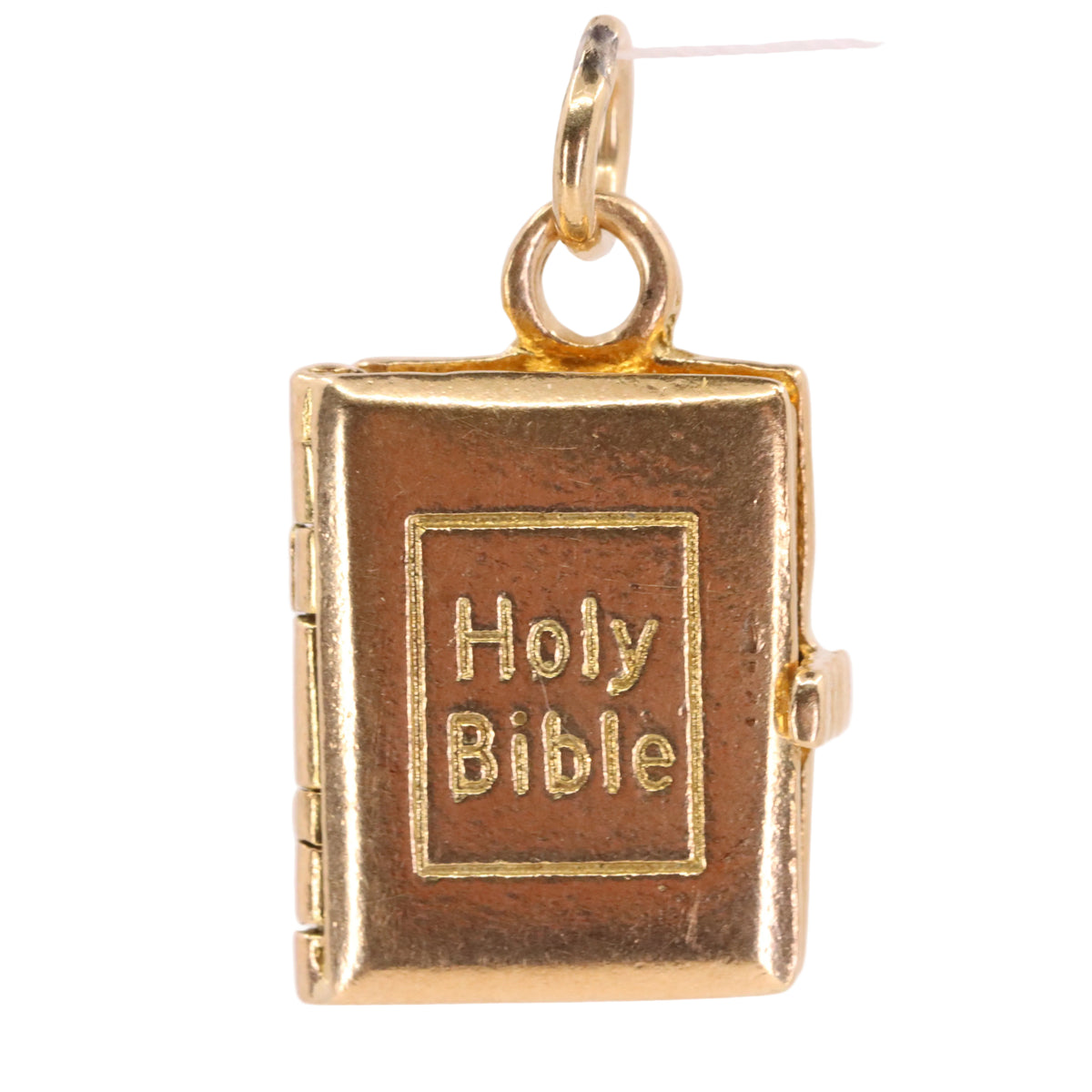 Vintage 9ct Hallmarked Gold Holy Bible Opening Book Charm Pendant Scripture Gift