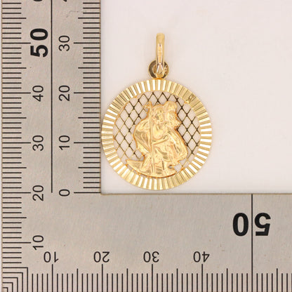 Vintage 9ct Hallmarked Yellow Gold UNOAERRE St Christopher Travel Pendant Charm