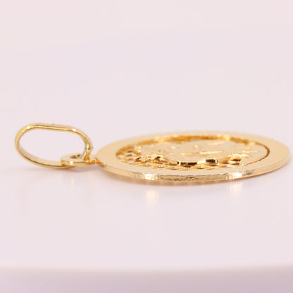 Vintage 9ct Hallmarked Yellow Gold UNOAERRE St Christopher Travel Pendant Charm