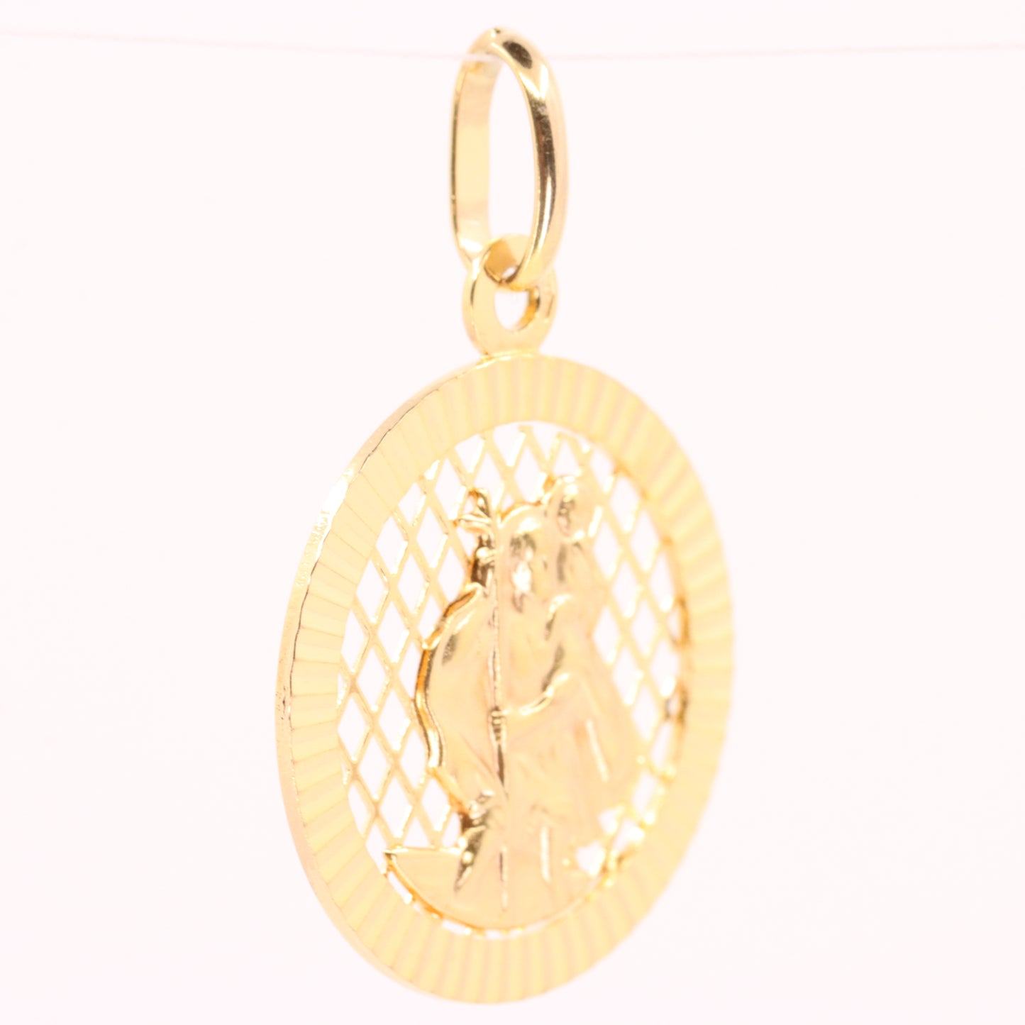Vintage 9ct Hallmarked Yellow Gold UNOAERRE St Christopher Travel Pendant Charm