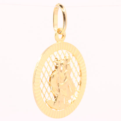 Vintage 9ct Hallmarked Yellow Gold UNOAERRE St Christopher Travel Pendant Charm