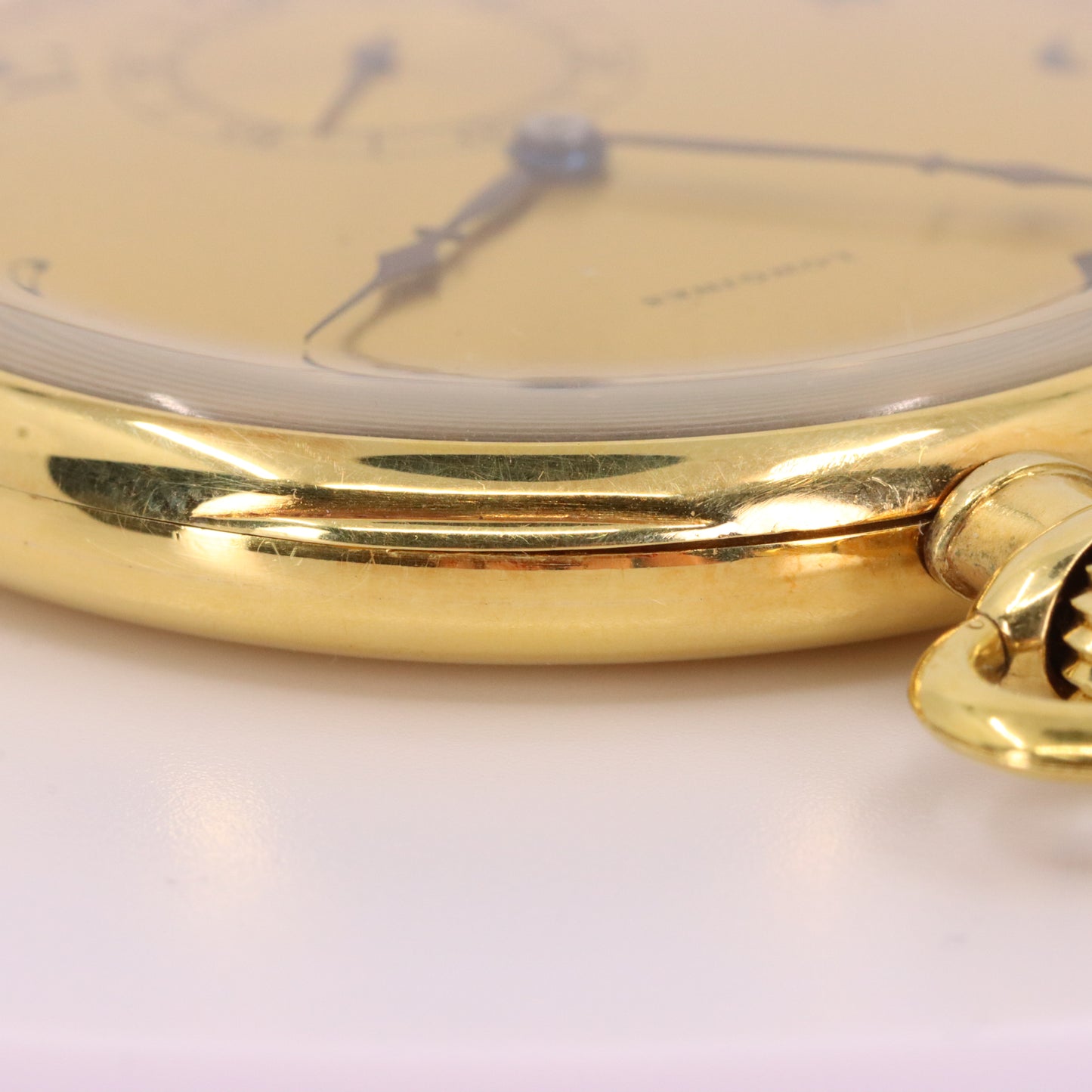 Vintage 18ct Gold Longines Open Face Pocket Watch 45mm Slim Case Swiss Movement