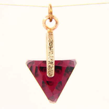 Vintage 9ct Purple Glass Spinner Pendant – Yellow Gold Fob Charm