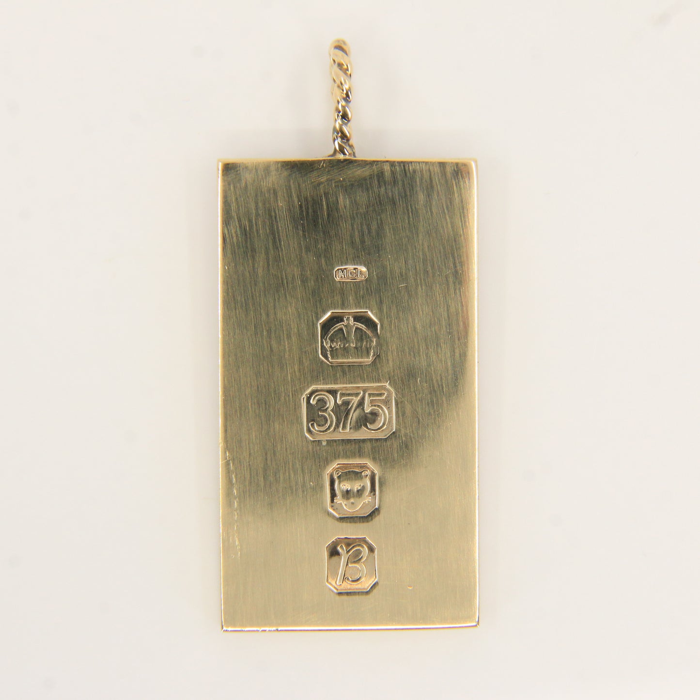 Vintage 9ct Hallmarked Solid Gold Ingot Pendant London 1976 Gift