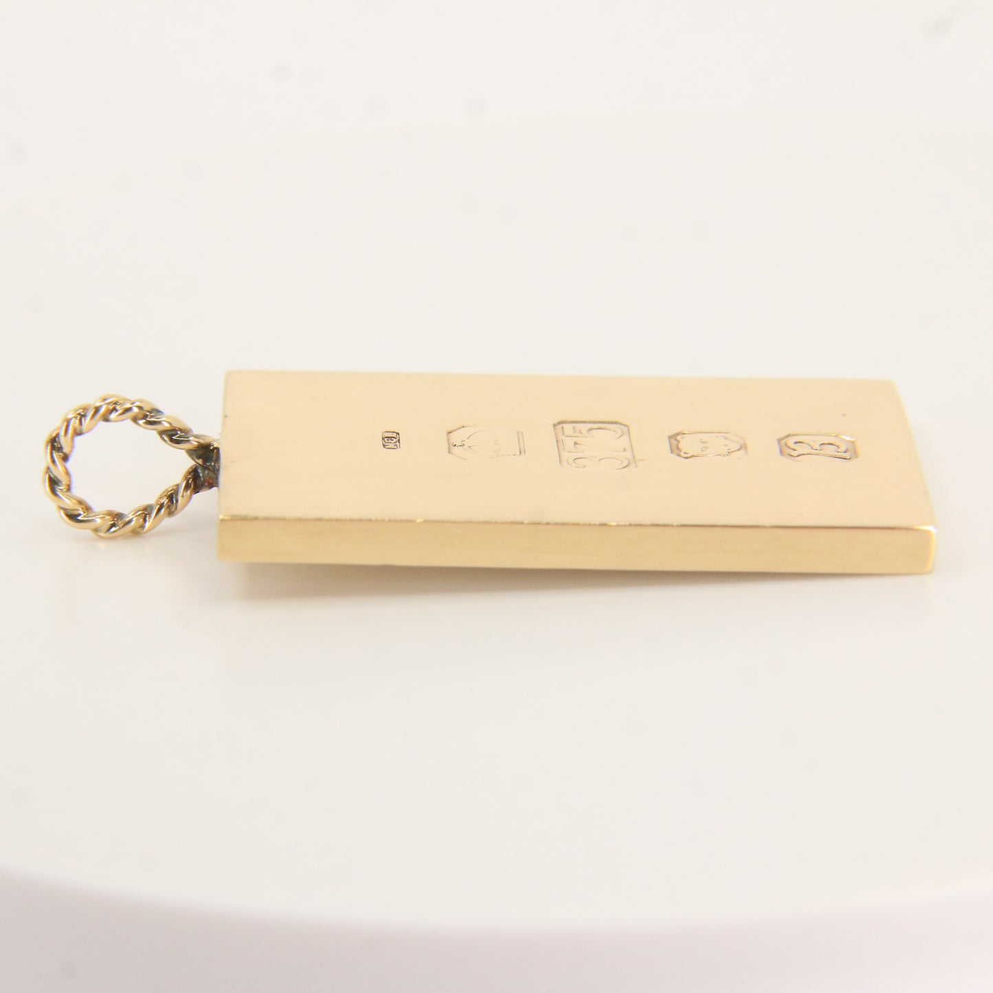 Vintage 9ct Hallmarked Solid Gold Ingot Pendant London 1976 Gift