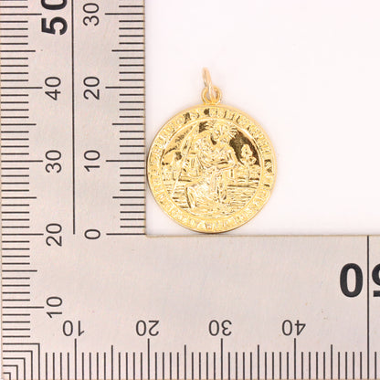 Vintage 9ct Hallmarked Gold St Christopher Saint Travel Pendant Charm Gift Lucky