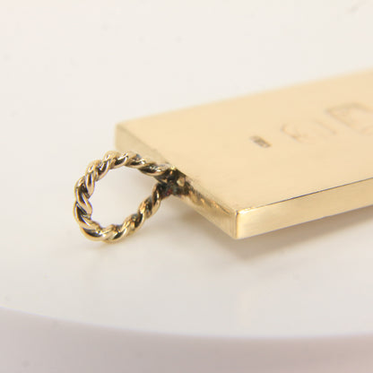 Vintage 9ct Hallmarked Solid Gold Ingot Pendant London 1976 Gift