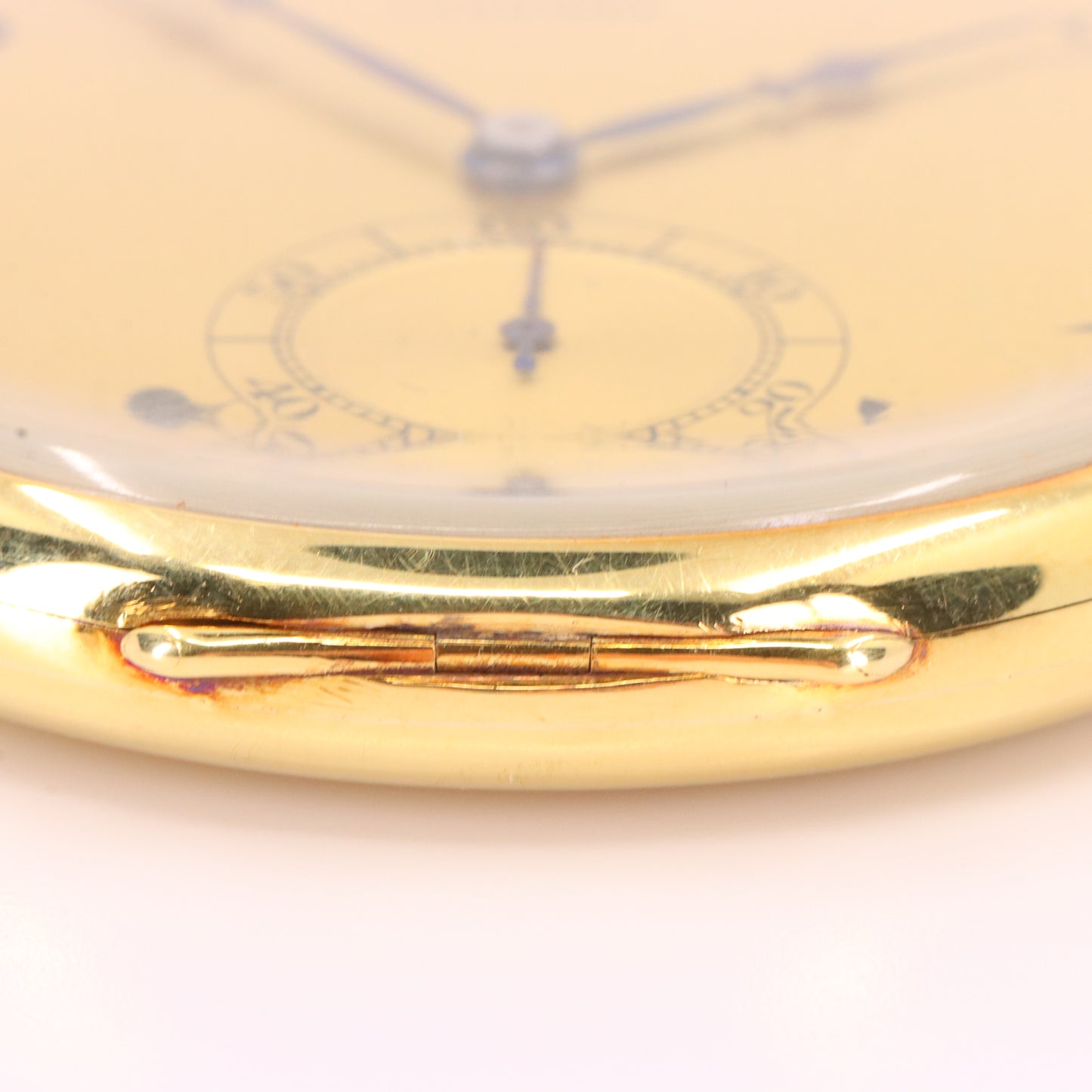 Vintage 18ct Gold Longines Open Face Pocket Watch 45mm Slim Case Swiss Movement