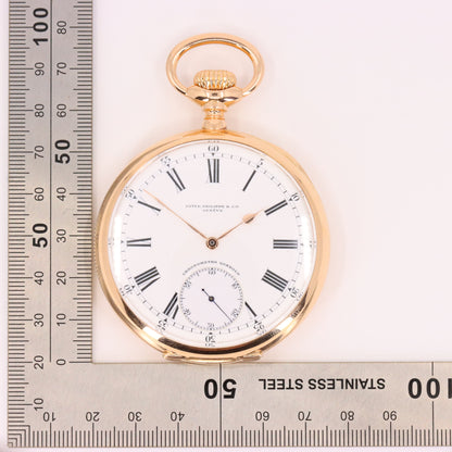 Antique 18ct Gold Patek Philippe Genève Chronometro Gondolo Pocket Watch 55.5mm