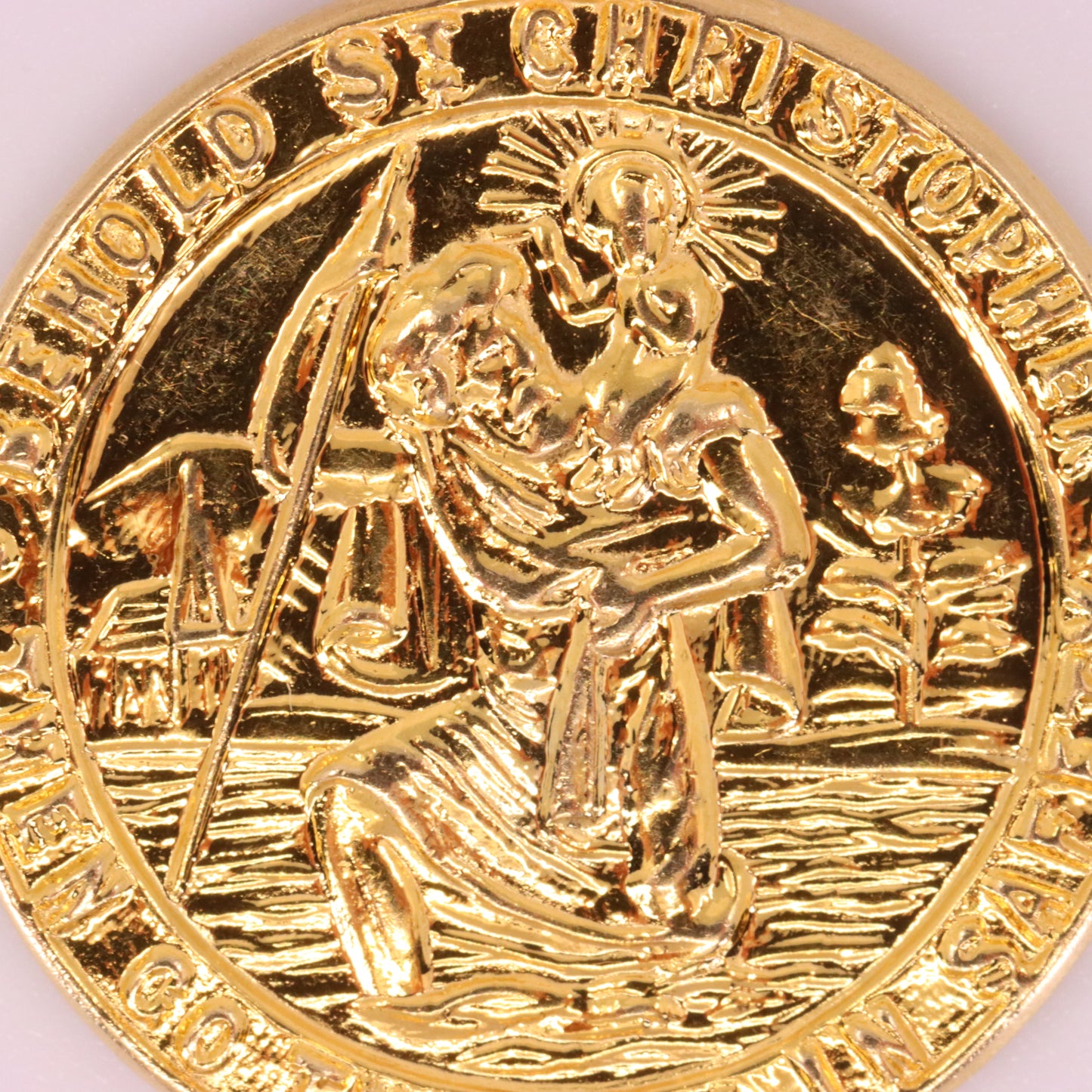 Vintage 9ct Hallmarked Gold St Christopher Saint Travel Pendant Charm Gift Lucky