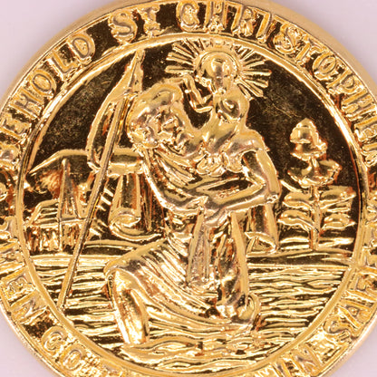 Vintage 9ct Hallmarked Gold St Christopher Saint Travel Pendant Charm Gift Lucky