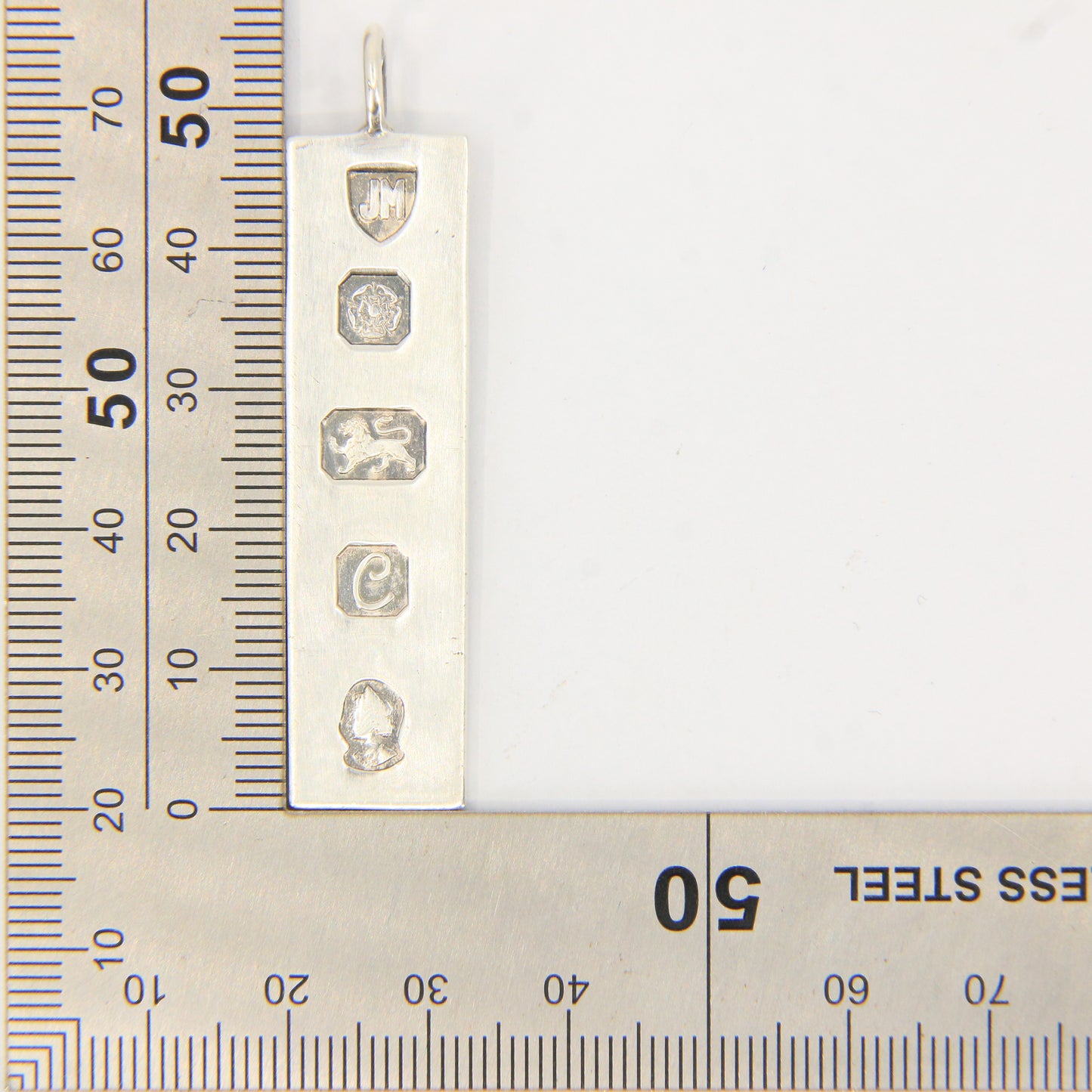 Vintage Sterling Silver Ingot Pendant Hallmarked Sheffield 1977 Jubilee Edition