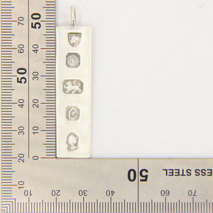 Vintage Sterling Silver Ingot Pendant Hallmarked Sheffield 1977 Jubilee Edition