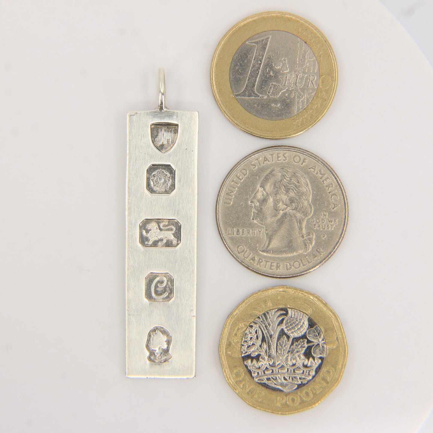 Vintage Sterling Silver Ingot Pendant Hallmarked Sheffield 1977 Jubilee Edition