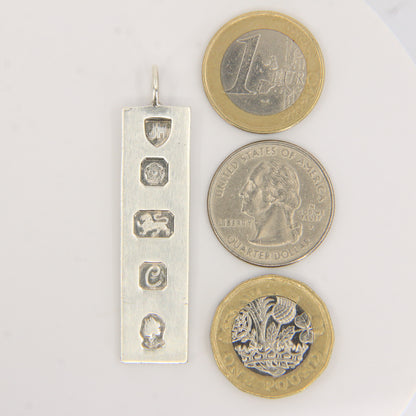 Vintage Sterling Silver Ingot Pendant Hallmarked Sheffield 1977 Jubilee Edition
