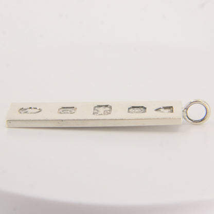 Vintage Sterling Silver Ingot Pendant Hallmarked Sheffield 1977 Jubilee Edition