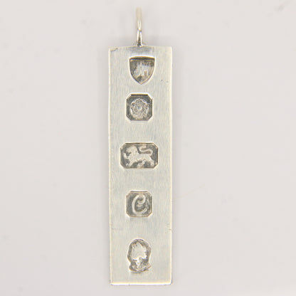 Vintage Sterling Silver Ingot Pendant Hallmarked Sheffield 1977 Jubilee Edition