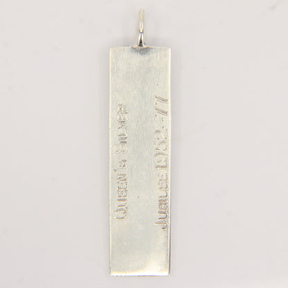 Vintage Sterling Silver Ingot Pendant Hallmarked Sheffield 1977 Jubilee Edition
