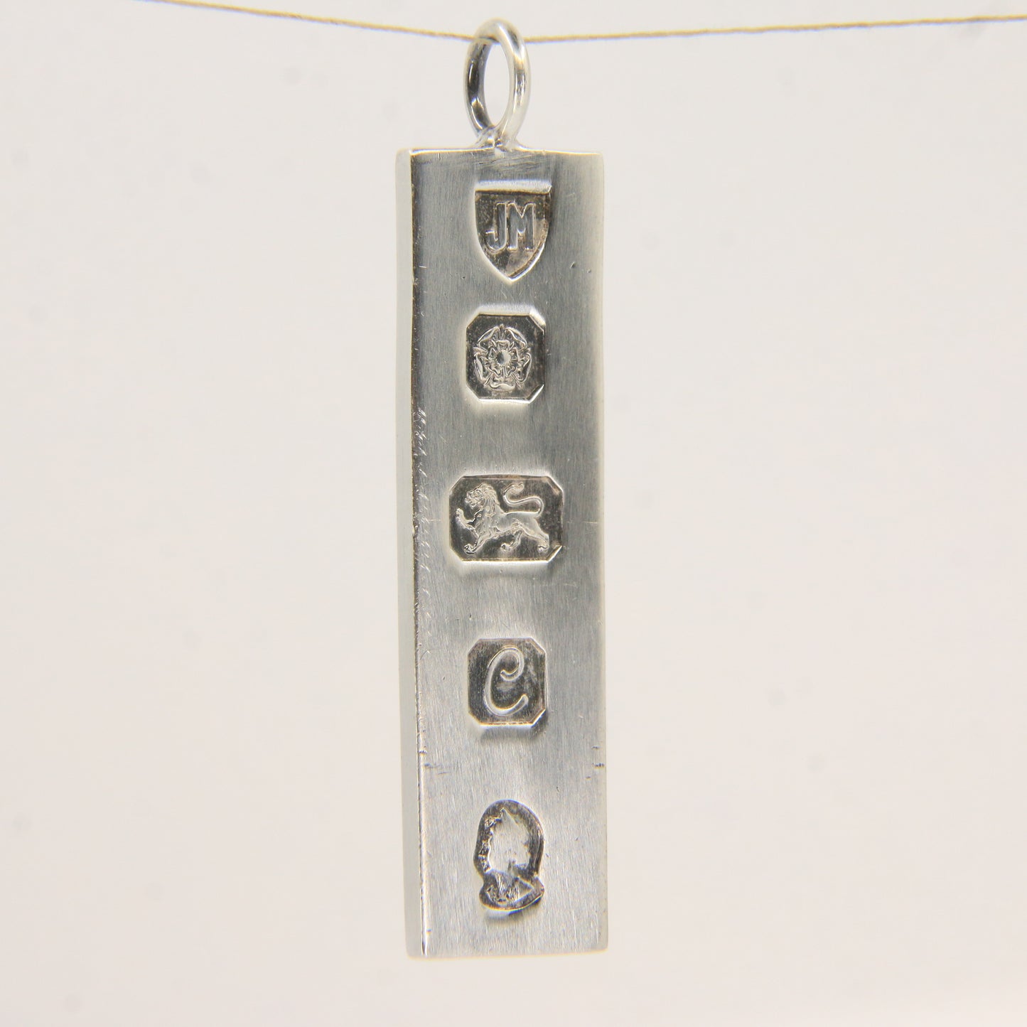 Vintage Sterling Silver Ingot Pendant Hallmarked Sheffield 1977 Jubilee Edition