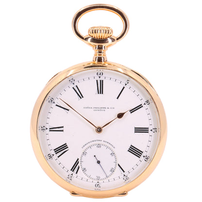 Antique 18ct Gold Patek Philippe Genève Chronometro Gondolo Pocket Watch 55.5mm