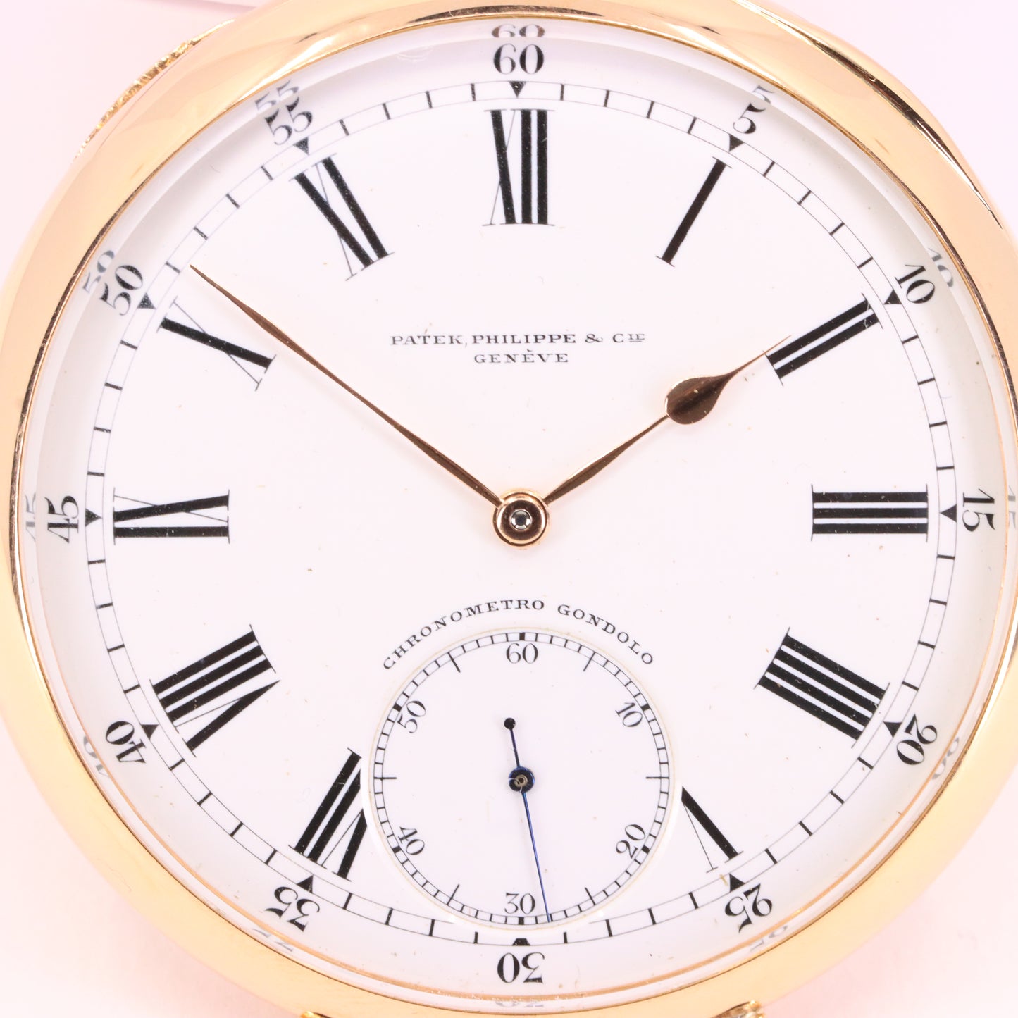 Antique 18ct Gold Patek Philippe Genève Chronometro Gondolo Pocket Watch 55.5mm
