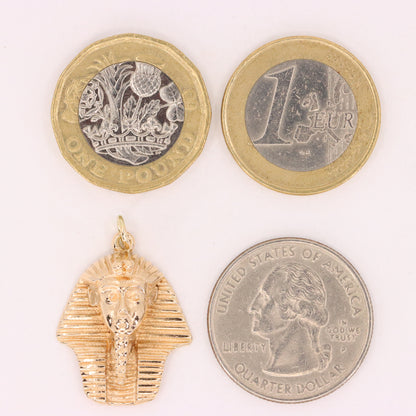 Vintage 9ct Hallmarked Gold Egyptian Pharaoh Tutankhamun King Tut Charm Pendant