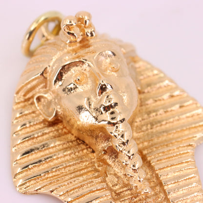 Vintage 9ct Hallmarked Gold Egyptian Pharaoh Tutankhamun King Tut Charm Pendant