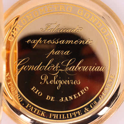 Antique 18ct Gold Patek Philippe Genève Chronometro Gondolo Pocket Watch 55.5mm