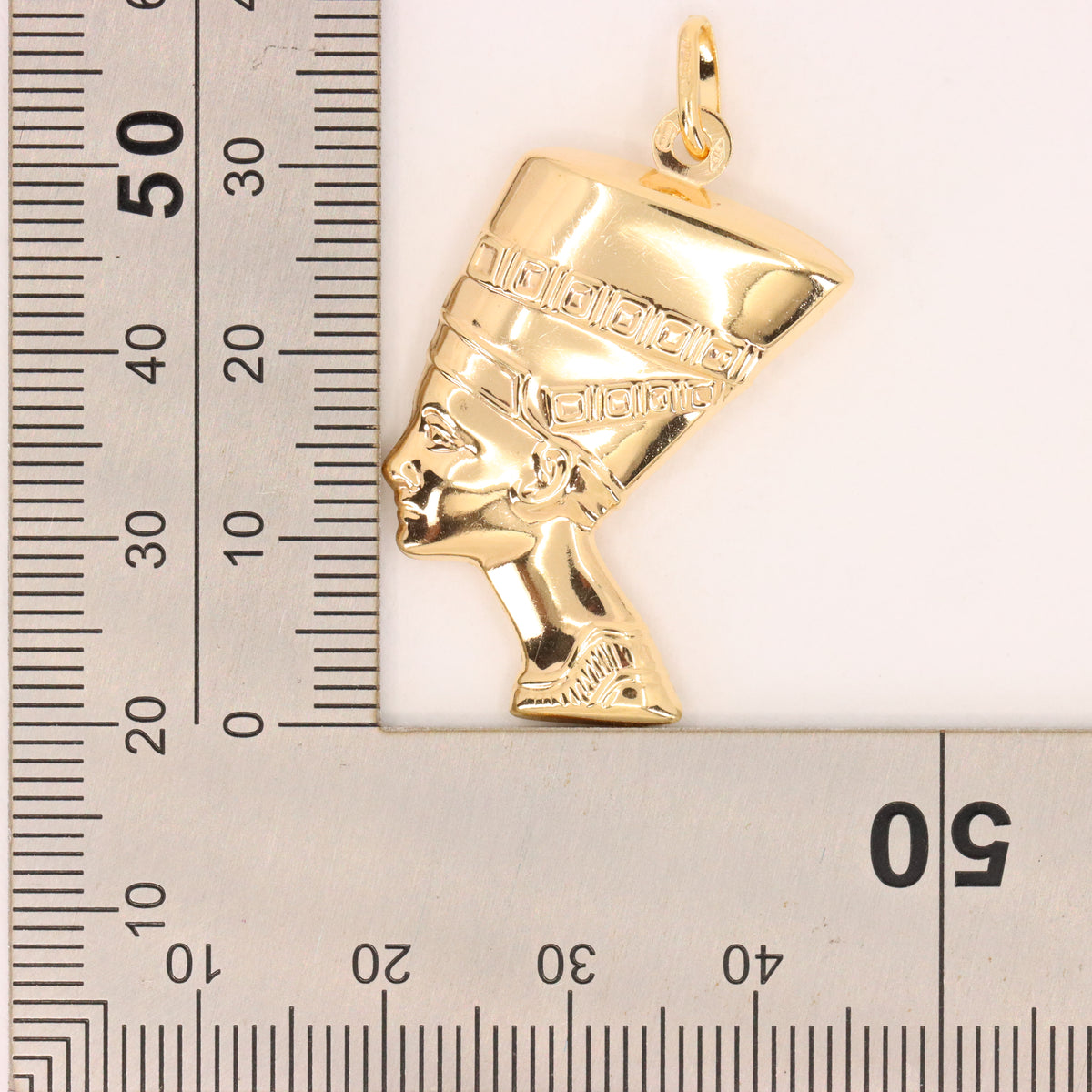 Vintage 9ct Hallmarked Gold Unoaerre Nefertiti Egyptian Queen Pharaoh Pendant