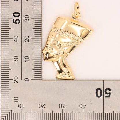 Vintage 9ct Hallmarked Gold Unoaerre Nefertiti Egyptian Queen Pharaoh Pendant