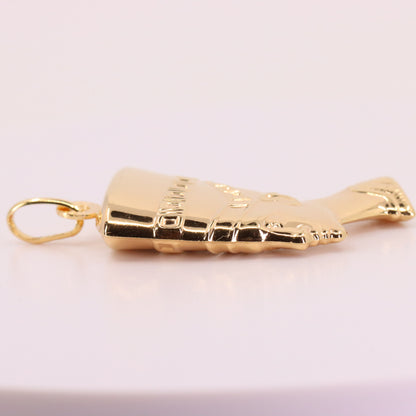 Vintage 9ct Hallmarked Gold Unoaerre Nefertiti Egyptian Queen Pharaoh Pendant