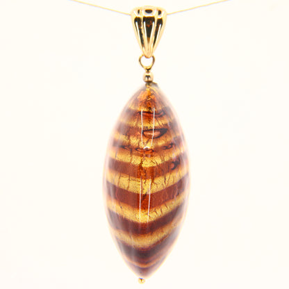 Vintage 9ct Gold Italian Murano Glass Pendant Glitterball Charm