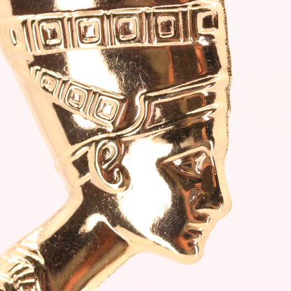 Vintage 9ct Hallmarked Gold Unoaerre Nefertiti Egyptian Queen Pharaoh Pendant