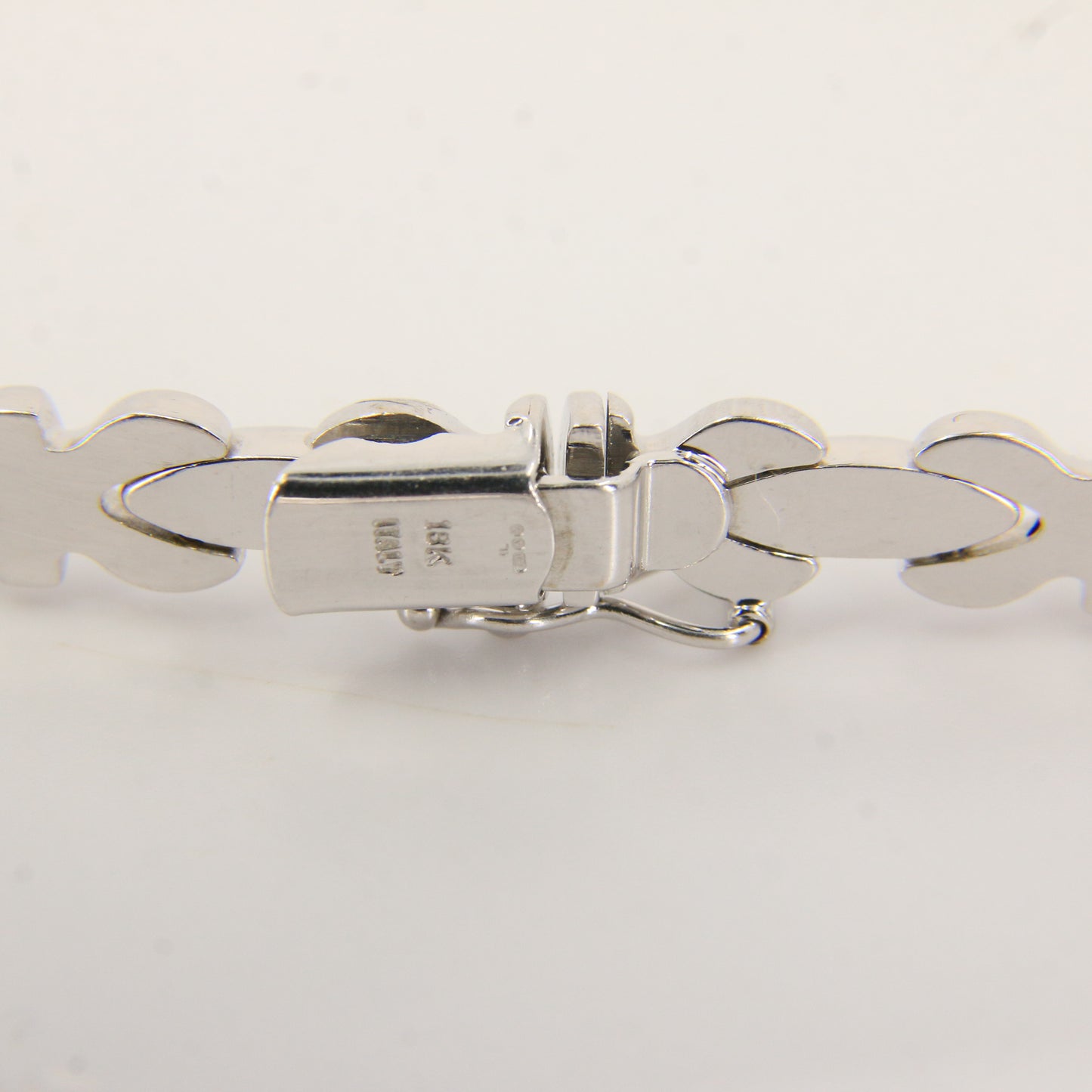 Vintage 18ct Hallmarked White Gold Bracelet 7 Inch Articulated Link Design