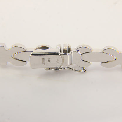 Vintage 18ct Hallmarked White Gold Bracelet 7 Inch Articulated Link Design