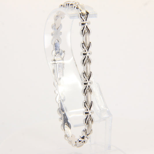 Vintage 18ct Hallmarked White Gold Bracelet 7 Inch Articulated Link Design