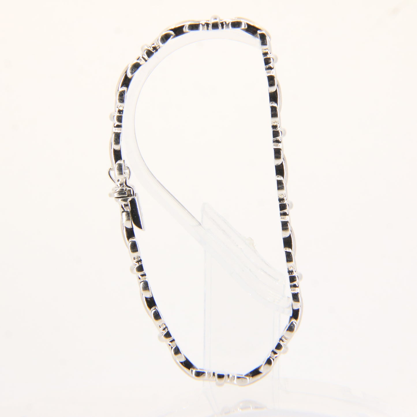 Vintage 18ct Hallmarked White Gold Bracelet 7 Inch Articulated Link Design