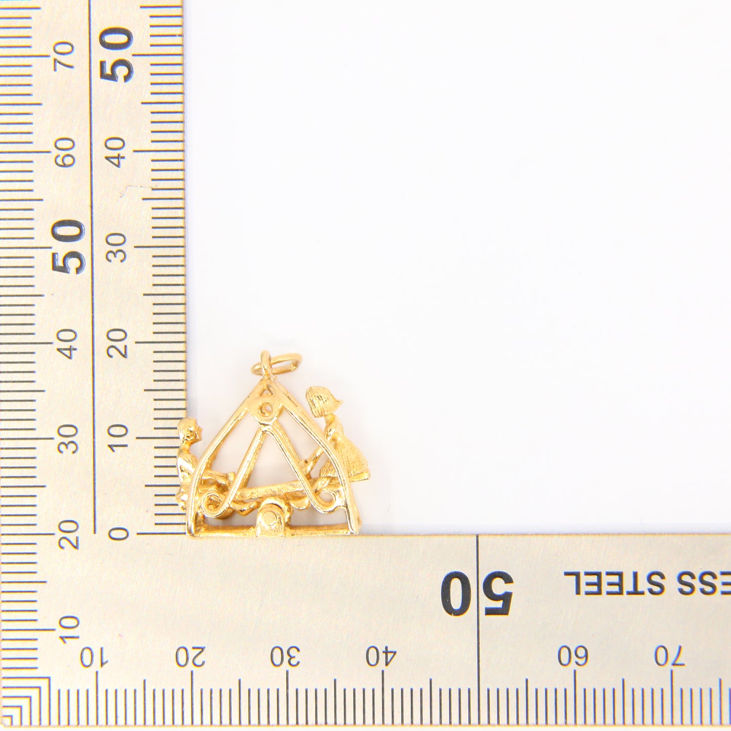 Vintage 9ct Love See Saw Charm Pendant Yellow Gold Hallmarked