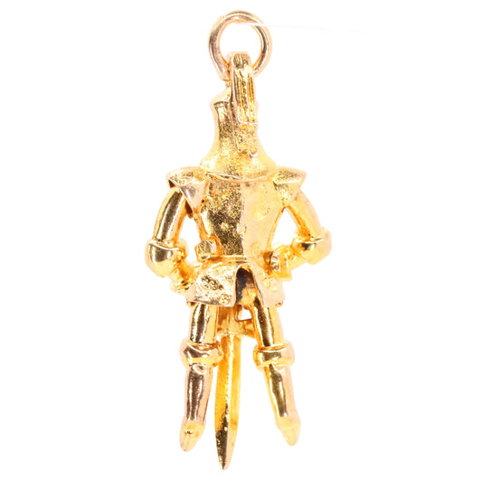 Vintage 9ct Hallmarked Gold Articulated Medieval Knight Sir Lancelot Sword Charm