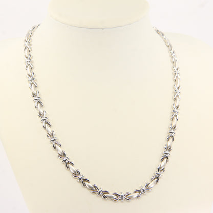 Vintage 18ct Hallmarked White Gold Necklace 16 Inch Articulated Link Design