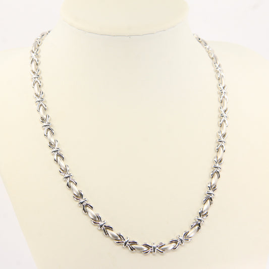 Vintage 18ct Hallmarked White Gold Necklace 16 Inch Articulated Link Design