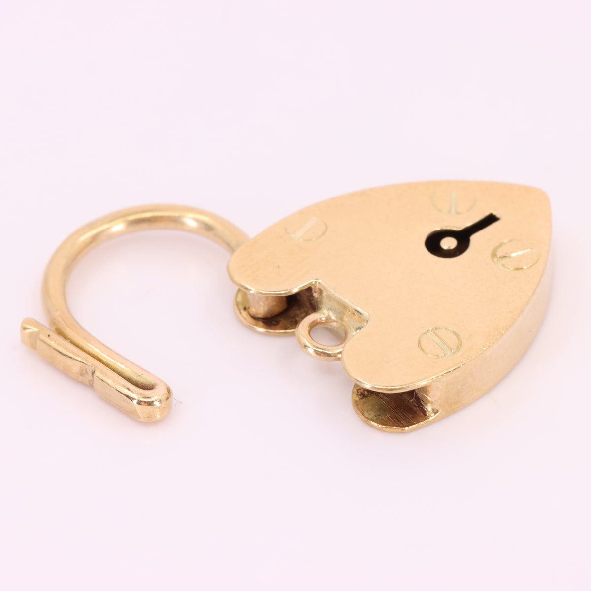 Vintage 9ct Yellow Gold Double Hallmarked Heart Padlock Charm Pendant Love Lock