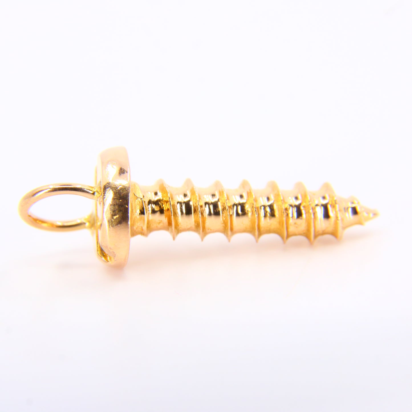 Vintage 18K Gold Screw Pendant Unmarked 18K Yellow Gold Charm