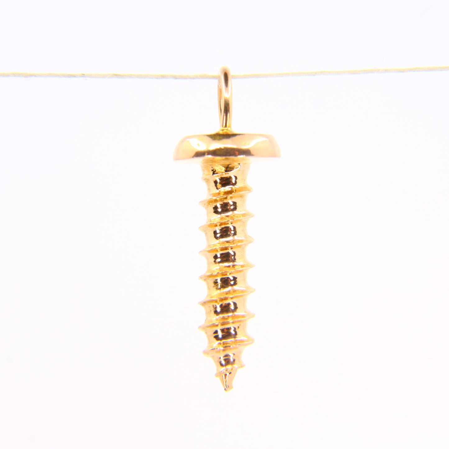 Vintage 18K Gold Screw Pendant Unmarked 18K Yellow Gold Charm